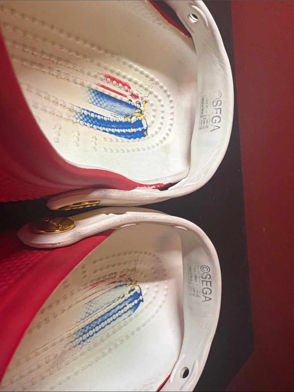 CROCS Red Clog Sandals with Sonic Character Charms
